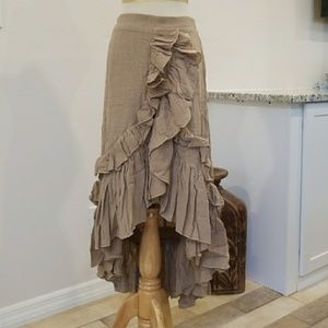 1 LEFT 🔥HP🔥Hayden Ruffle Maxi Skirt 100% Cotton